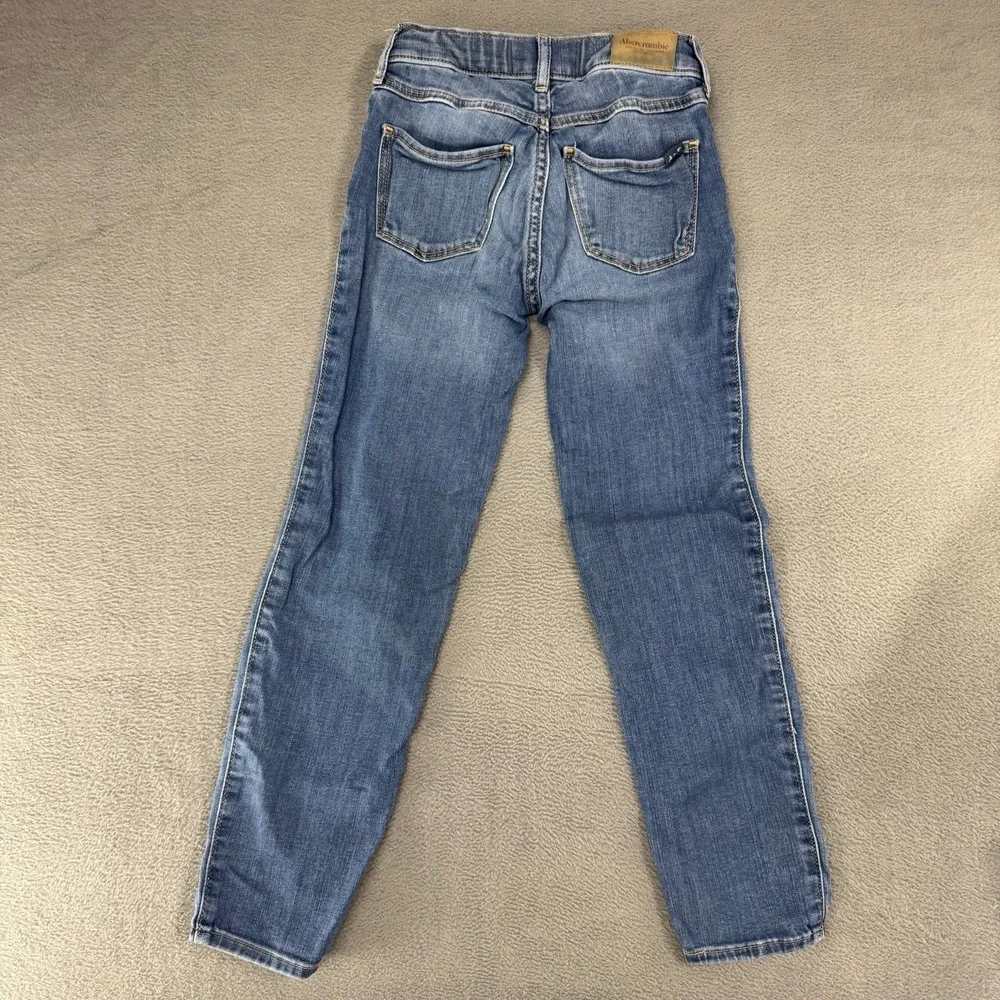 Abercrombie Fitch Kids Girls Jeans High-Rise Super Skinny Blue Denim Fade 7/8x22